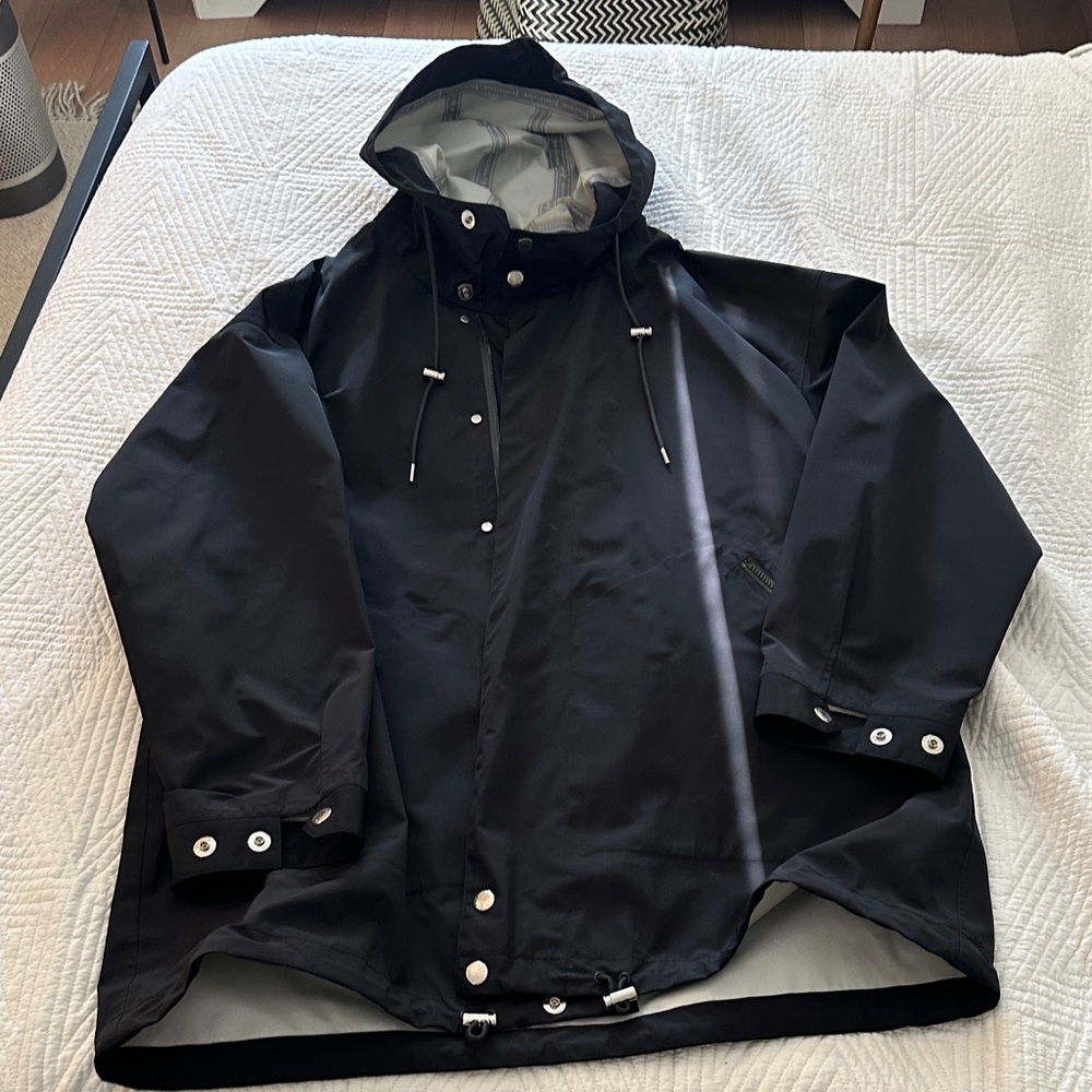 Men's Black Hooded Raincoat
